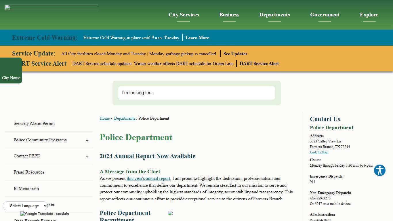Police Department Farmers Branch, TX - Official Website